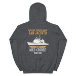 USS San Jacinto (CG-56) 2007-08 Deployment Hoodie – back view, heather