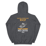 USS Wasp (CVS-18) 1964 MED Unisex Hoodie – back view, heather