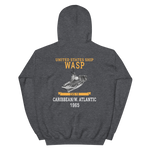 USS Wasp (CVS-18) 1965 CARIBBEAN/W. ATLANTIC Unisex Hoodie – back view, heather