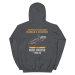 USS Franklin D. Roosevelt (CVA-42) 1962-63 MED CRUISE Unisex Hoodie – back view, heather