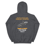 USS Franklin D. Roosevelt (CVA-42) 1966-67 VIETNAM Hoodie – back view, heather