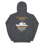 USS Chosin (CG-65) 2007 WESTPAC Unisex Hoodie – back view, heather