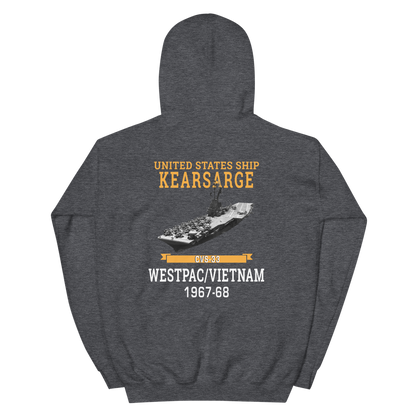 USS Kearsarge (CVS-33) 1967-68 WESTPAC/VIETNAM Hoodie – back view, heather