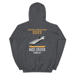 USS Essex (CVS-9) 1960-61 MED CRUISE Hoodie – back view, heather