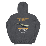 USS Hornet (CVS-12) 1962-63 WESTPAC Hoodie – back view, heather