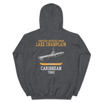 USS Lake Champlain (CVS-39) 1962 CARIBBEAN Hoodie – back view, heather