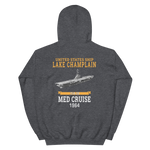USS Lake Champlain (CVS-39) 1964 MED CRUISE Hoodie – back view, heather