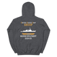 USS Shoup (DDG-86) 2004-05 MAIDEN DEPLOYMENT Unisex Hoodie – back view, heather