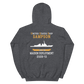 USS Sampson (DDG-102) 2009-10 MAIDEN DEPLOYMENT Unisex Hoodie – back view, heather