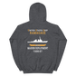 USS Ramage (DDG-61) 1996-97 MAIDEN DEPLOYMENT Unisex Hoodie – back view, heather