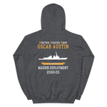 USS Oscar Austin (DDG-79) 2002-03 MAIDEN DEPLOYMENT Unisex Hoodie – back view, heather