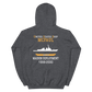 USS McFaul (DDG-74) 1999-2000 MAIDEN DEPLOYMENT Unisex Hoodie – back view, heather