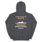 USS Mason (DDG-87) 2004-05 MAIDEN DEPLOYMENT Unisex Hoodie – back view, heather