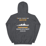 USS Mason (DDG-87) 2004-05 MAIDEN DEPLOYMENT Unisex Hoodie – back view, heather