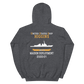 USS Higgins (DDG-76) 2000-01 MAIDEN DEPLOYMENT Unisex Hoodie – back view, heather