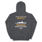 USS Gridley (DDG-101) 2008 MAIDEN DEPLOYMENT Unisex Hoodie – back view, heather