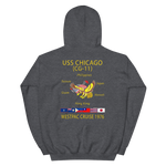 USS Chicago (CG-11) 1976 WESTPAC Cruise Hoodie – back view, heather
