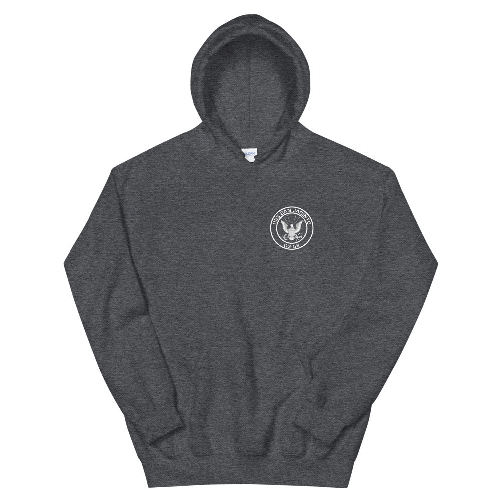 USS San Jacinto (CG-56) 1998 Deployment Hoodie – front view, heather