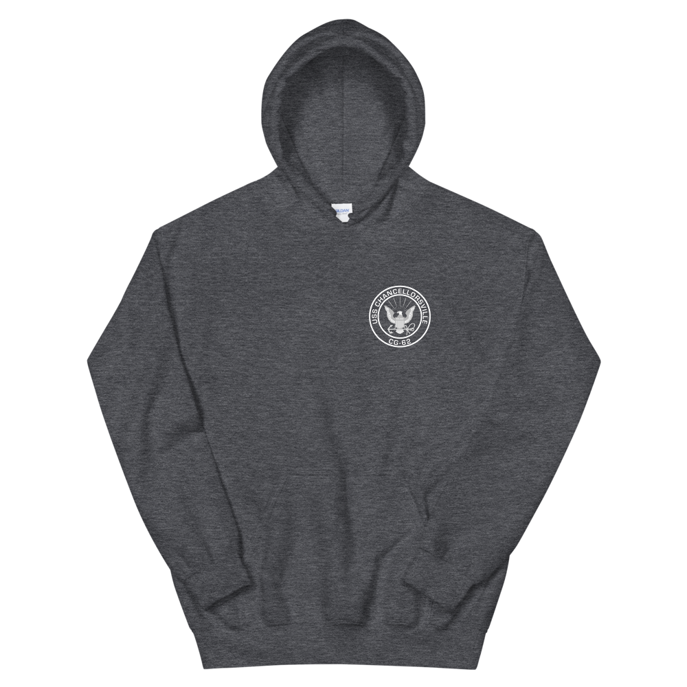 Unisex USS Chancellorsville (CG-62) 1991 Maiden Deployment – front view, heather