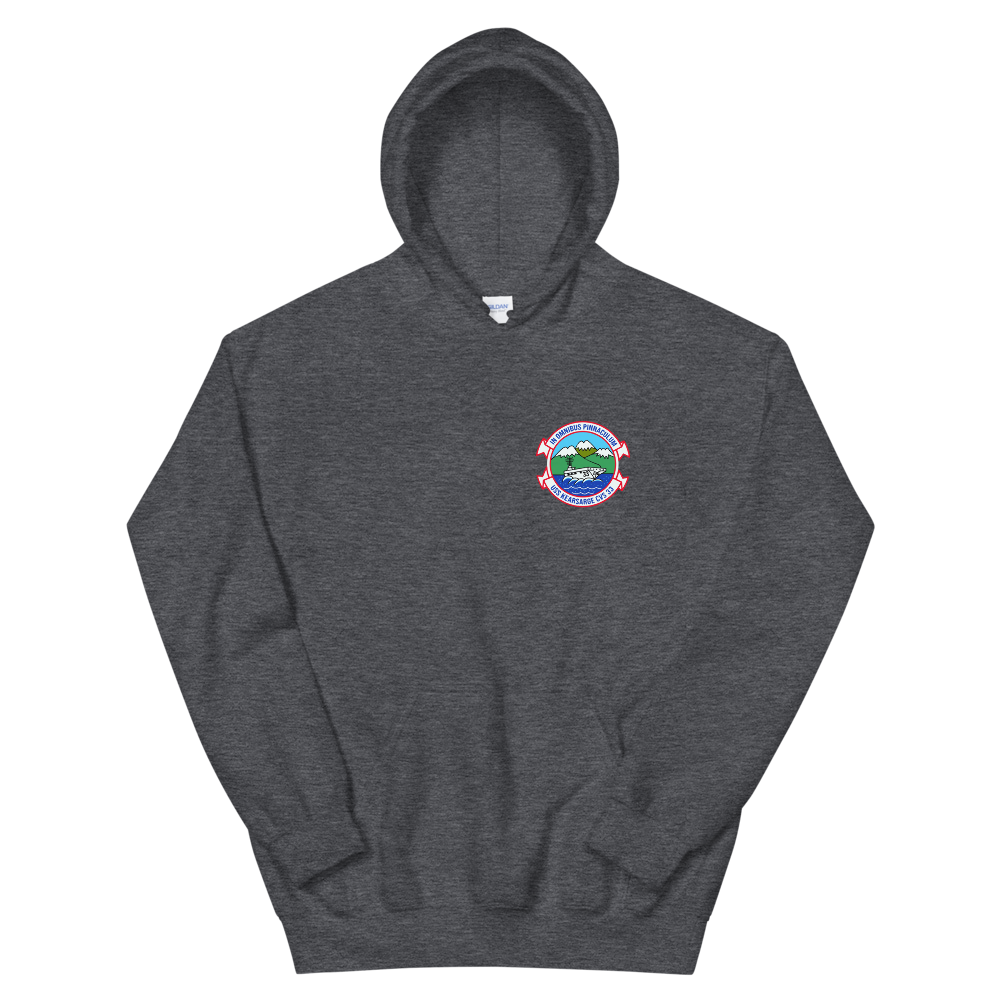 USS Kearsarge (CVS-33) Ship's Crest Hoodie – front view, heather
