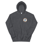 USS Lexington (CVS-16) Ship's Crest Hoodie – front view, heather
