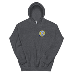USS Yorktown (CVS-10) Ship's Crest Hoodie – front view, heather