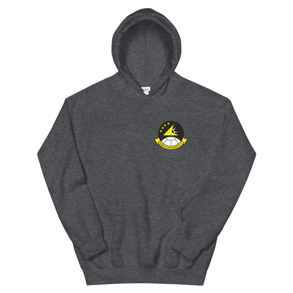 VFA-115 Eagles Squadron Crest Unisex Hoodie – front view, heather
