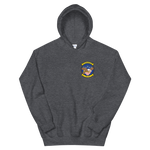 VFA-122 Flying Eagles Squadron Crest Unisex Hoodie – front view, heather