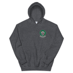 VFA-125 Rough Raiders Squadron Crest Unisex Hoodie – front view, heather