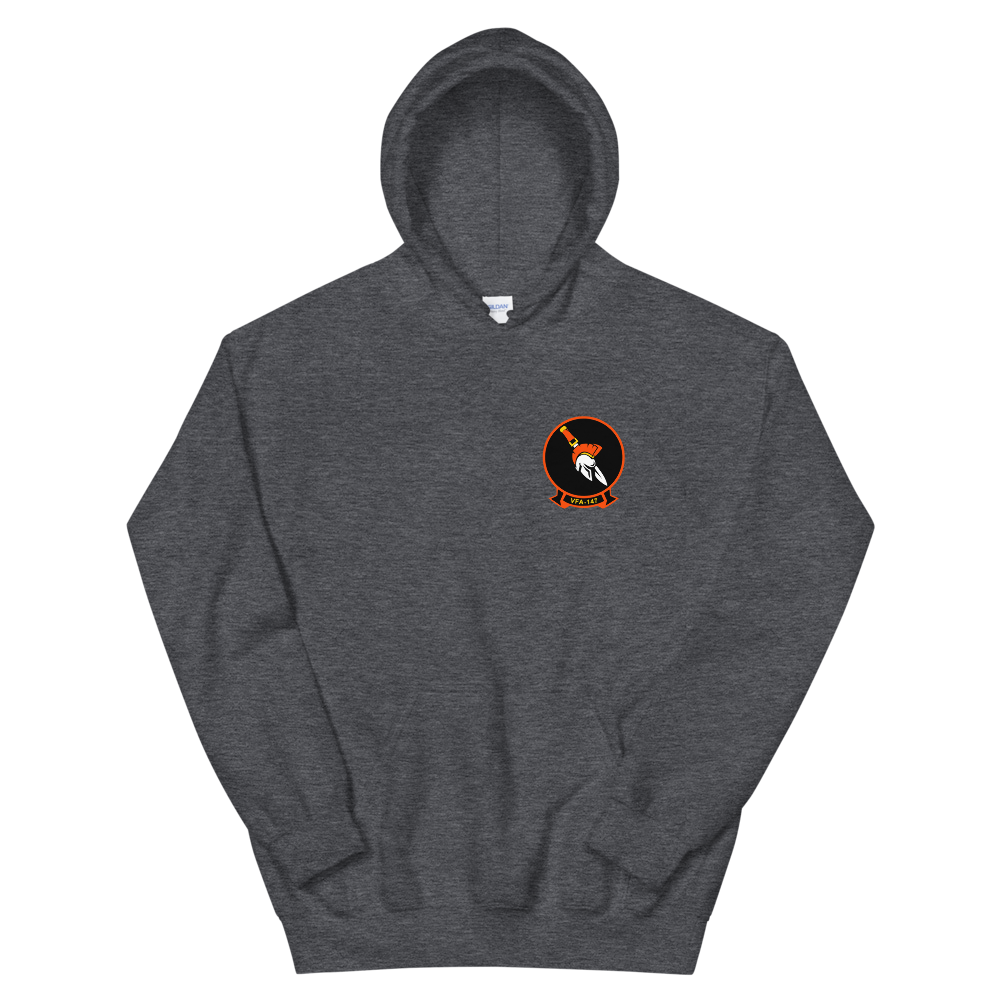 VFA-147 Argonauts Squadron Crest Unisex Hoodie – front view, heather