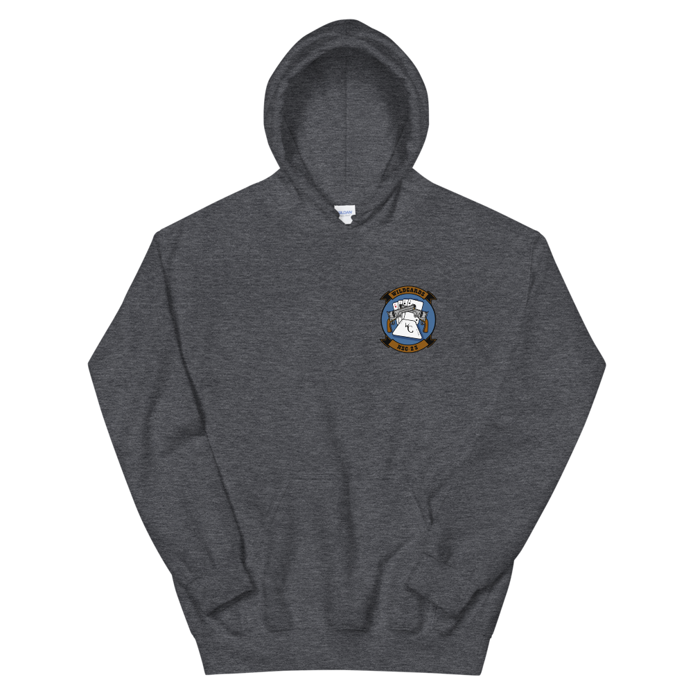 HSC-23 Wildcards Squadron Crest Unisex Hoodie – front view, heather
