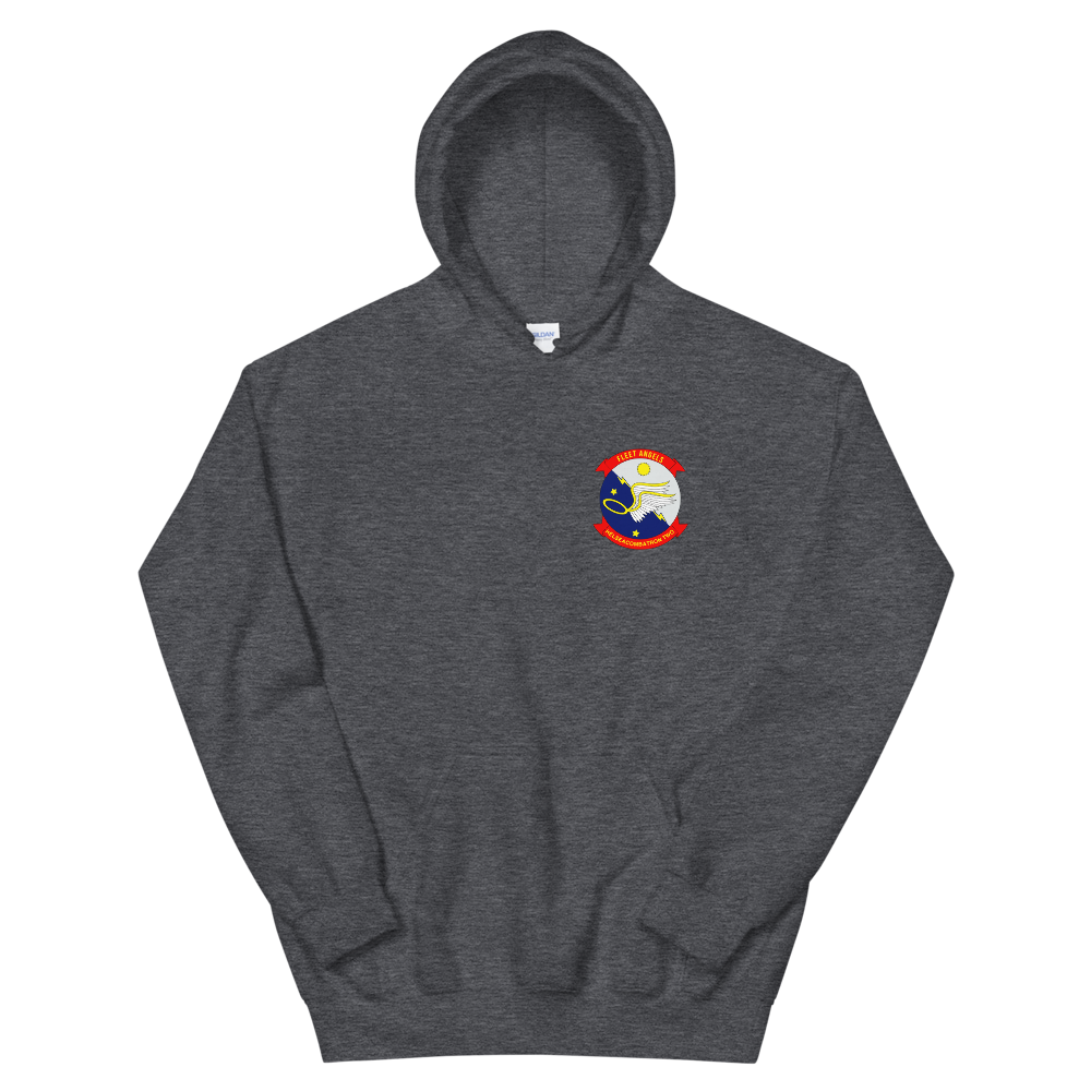 HSC-2 Fleet Angels Squadron Crest Unisex Hoodie – front view, heather