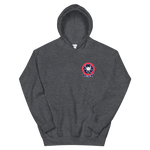 HSC-28 Dragon Whales Squadron Crest Unisex Hoodie – front view, heather