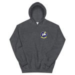 HSC-26 Chargers Squadron Crest Unisex Hoodie – front view, heather
