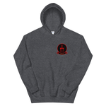 HSC-9 Tridents Squadron Crest Unisex Hoodie – front view, heather