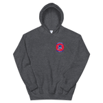 HSM-35 Magicians Squadron Crest Unisex Hoodie – front view, heather