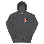 HSM-51 Warlords Squadron Crest Unisex Hoodie – front view, heather