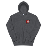 HSM-40 Airwolves Squadron Crest Unisex Hoodie – front view, heather