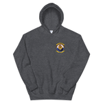 HSM-37 Easy Riders Squadron Crest Unisex Hoodie – front view, heather