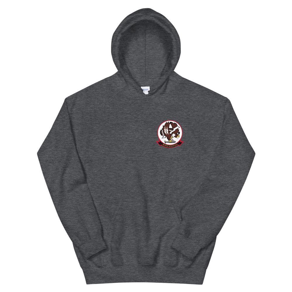 VP-17 White Lightnings Squadron Crest Hoodie – front view, heather