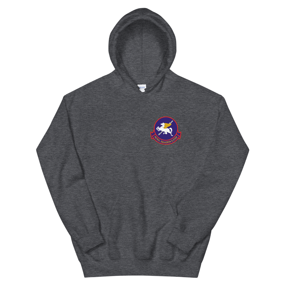 VP-11 Proud Pegasus Squadron Crest Hoodie – front view, heather