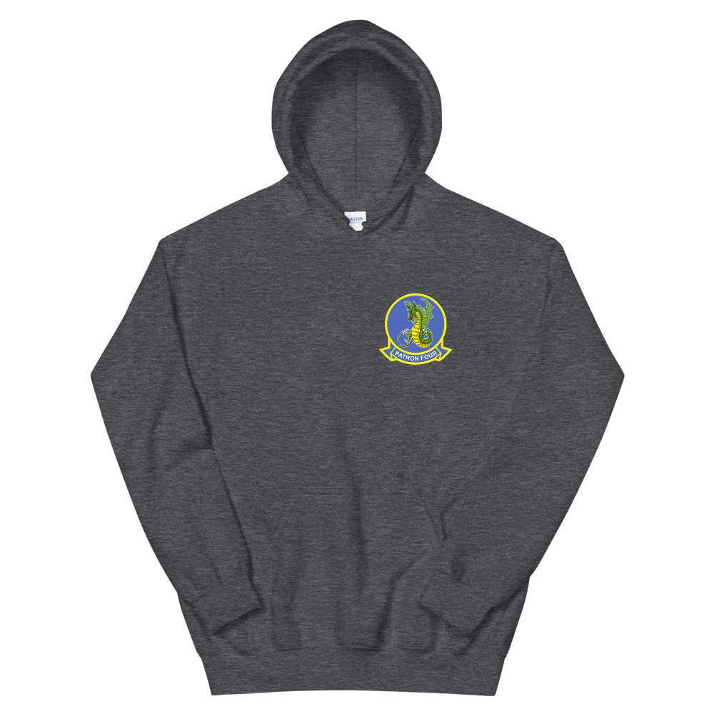 VP-4 The Skinny Dragons Crest Hoodie – front view, heather