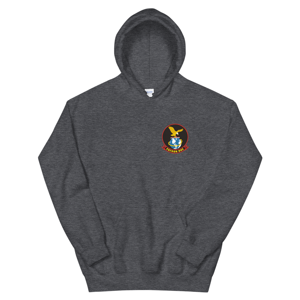 VP-1 Screaming Eagles Crest Hoodie – front view, heather
