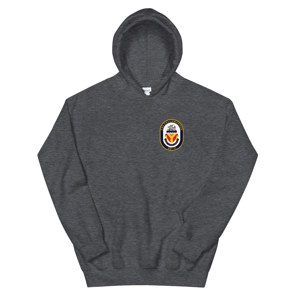 USS Yellowstone (AD-41) Ship's Crest Hoodie – front view, heather