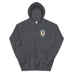 USS Detroit (LCS-7) Ship's Crest Hoodie – front view, heather