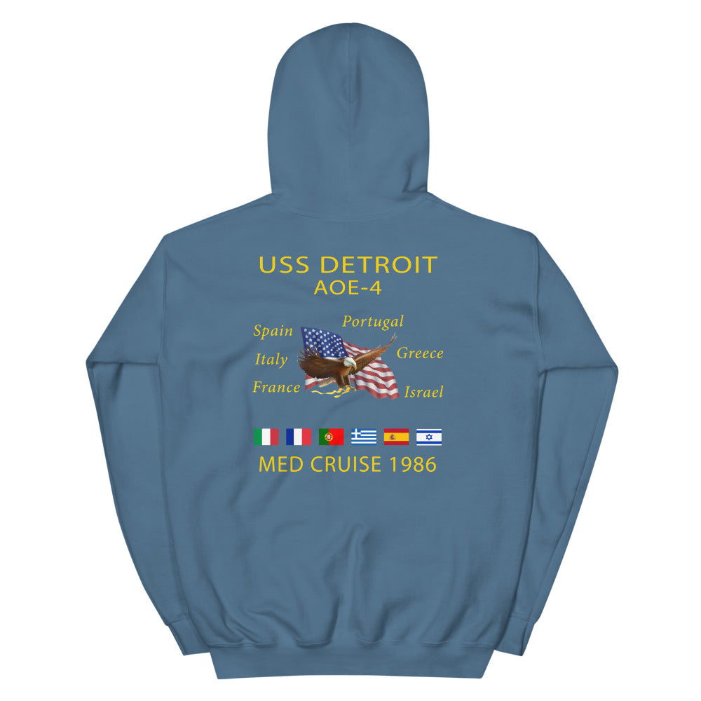 USS Detroit (AOE-4) 1986 Cruise Hoodie – indigo