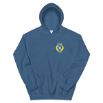VFA-106 Gladiators Squadron Crest Unisex Hoodie – front view, indigo