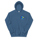 VFA-146 Blue Diamonds Squadron Crest Unisex Hoodie – front view, indigo