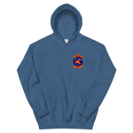 VFA-81 Sunliners Squadron Crest Unisex Hoodie – front view, indigo
