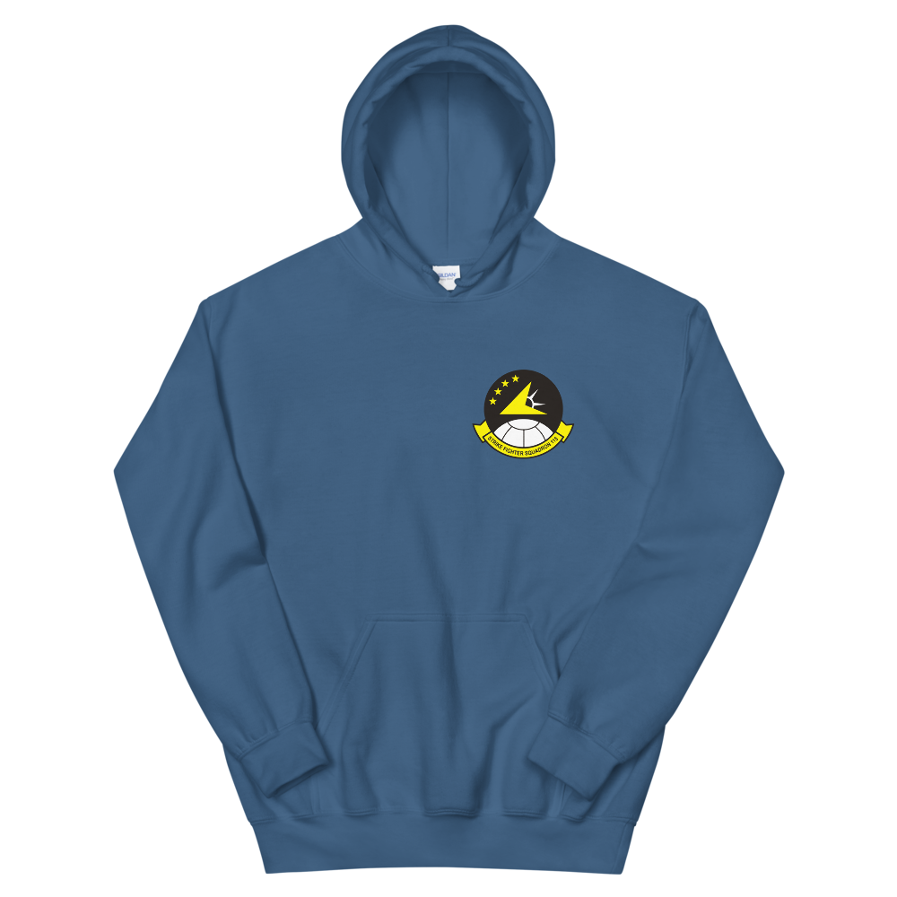 VFA-115 Eagles Squadron Crest Unisex Hoodie – front view, indigo